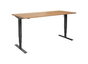 4061753266088 - Schreibtisch Atlanta elektrisch höhenverstellbar gerade BxT 1800 x 800 mm Buche schwarz