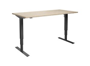 4061753266149 - Schreibtisch Atlanta elektrisch höhenverstellbar gerade BxT 1800 x 800 mm Eiche schwarz