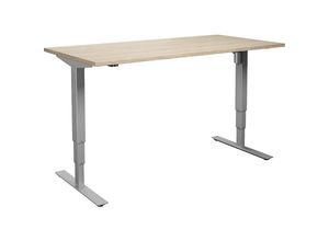 4061753266156 - Schreibtisch Atlanta elektrisch höhenverstellbar gerade BxT 1800 x 800 mm Eiche silber