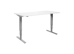 4061753266187 - Schreibtisch Atlanta elektrisch höhenverstellbar gerade BxT 1800 x 800 mm weiß silber