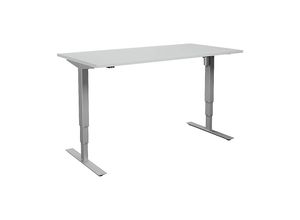 4061753266200 - Schreibtisch Atlanta elektrisch höhenverstellbar gerade BxT 1800 x 800 mm lichtgrau silber