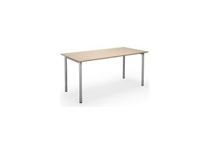 4061753267474 - Mehrzwecktisch DUO-C Trend gerade Platte Tiefe 800 mm Breite 1400 mm Eiche   silber kaiserkraft