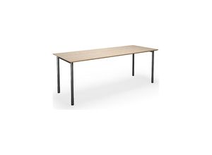 4061753267665 - Mehrzwecktisch DUO-C Trend gerade Platte BxT 2000 x 800 mm Eiche schwarz