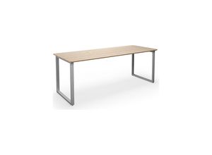 4061753268495 - Mehrzwecktisch DUO-O Trend gerade Platte abgerundete Ecken BxT 1800 x 800 mm Eiche silber