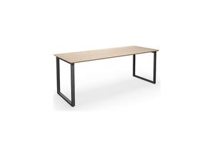 4061753268501 - Mehrzwecktisch DUO-O Trend gerade Platte abgerundete Ecken BxT 1800 x 800 mm Eiche schwarz