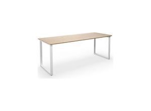 4061753268518 - Mehrzwecktisch DUO-O Trend gerade Platte abgerundete Ecken BxT 1800 x 800 mm Eiche weiß