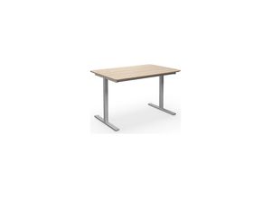 4061753268914 - Mehrzwecktisch DUO-T Trend gerade Platte abgerundete Ecken Tiefe 800 mm Breite 1200 mm Eiche silber kaiserkraft