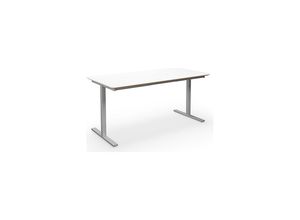 4061753269003 - Mehrzwecktisch DUO-T Trend gerade Platte abgerundete Ecken Tiefe 800 mm Breite 1400 mm weiß silber kaiserkraft