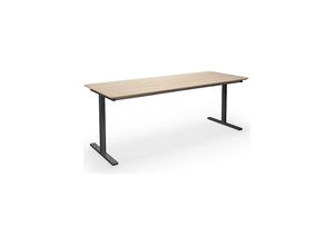 4061753269102 - Mehrzwecktisch DUO-T Trend gerade Platte abgerundete Ecken BxT 1800 x 800 mm Eiche schwarz