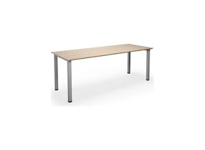 4061753269393 - Mehrzwecktisch DUO-U Trend gerade Platte BxT 1800 x 800 mm Eiche silber