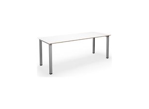 4061753269423 - Mehrzwecktisch DUO-U Trend gerade Platte BxT 1800 x 800 mm weiß silber