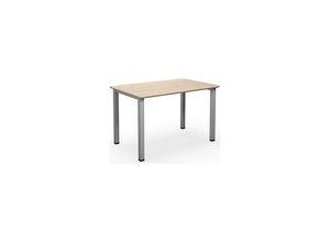 4061753269515 - Mehrzwecktisch DUO-U Trend gerade Platte abgerundete Ecken BxT 1200 x 800 mm Eiche silber