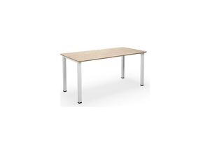 4061753269591 - Mehrzwecktisch DUO-U Trend gerade Platte abgerundete Ecken BxT 1400 x 800 mm Eiche weiß