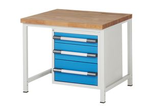 4061753277541 - eurokraft pro Werkbank Gestellbauweise Serie 8000 3 Schubladen 1 x 120 1 x 180 1 x 240 mm BxT 1000 x 900 mm