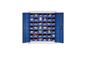 4061753278142 - eurokraft pro Materialschrank mit Lagerkästen Höhe 780 mm 6 Fachböden lichtgrau enzianblau 4061753278142 - eurokraft pro Materialschrank mit Lagerkästen Höhe 780 mm 6 Fachböden lichtgrau enzianblau