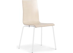 4061753285188 - Schalenstuhl Alma stapelbar VE 4 Stk Birke weiß kaiserkraft