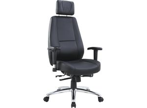 4061753291387 - Bürostuhl Zenit höhenverstellbare Armlehnen Leder schwarz kaiserkraft