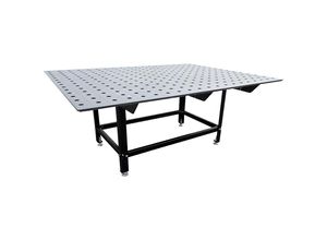 4061753295897 - Schweißtisch Ø Bohrungen 28 mm Tragkraft 2000 kg HxBxT 800 x 1980 x 1480 mm kaiserkraft