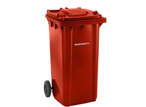 4061753297235 - eurokraft pro Mülltonne aus Kunststoff DIN EN 840 Volumen 240 l BxHxT 580 x 1100 x 740 mm rot ab 5 Stk