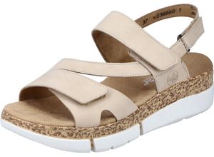 4061811363124 - rieker Sandalen Lederoptik Klettverschluss für Damen beige 38