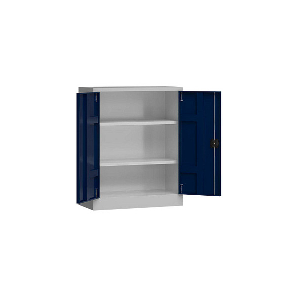 4061815503007 - Stahlschrank ClassiX X-530311 enzianblau lichtgrau 800 x 380 x 1000 cm aufgebaut  4061815503007 LÜLLMANN