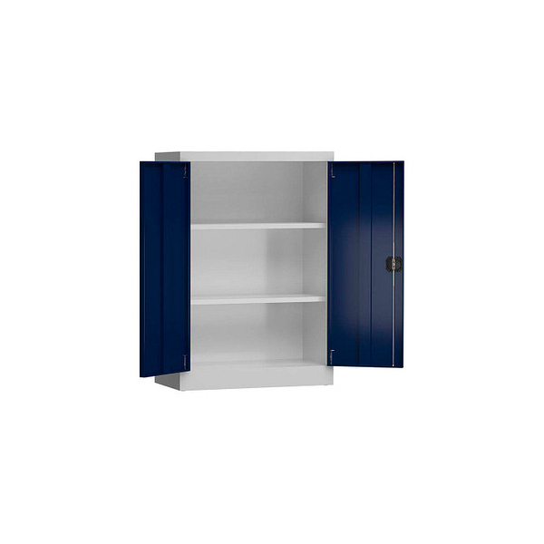 4061815503069 - Stahlschrank ClassiX X-530321 enzianblau lichtgrau 920 x 420 x 1200 cm aufgebaut  4061815503069 LÜLLMANN