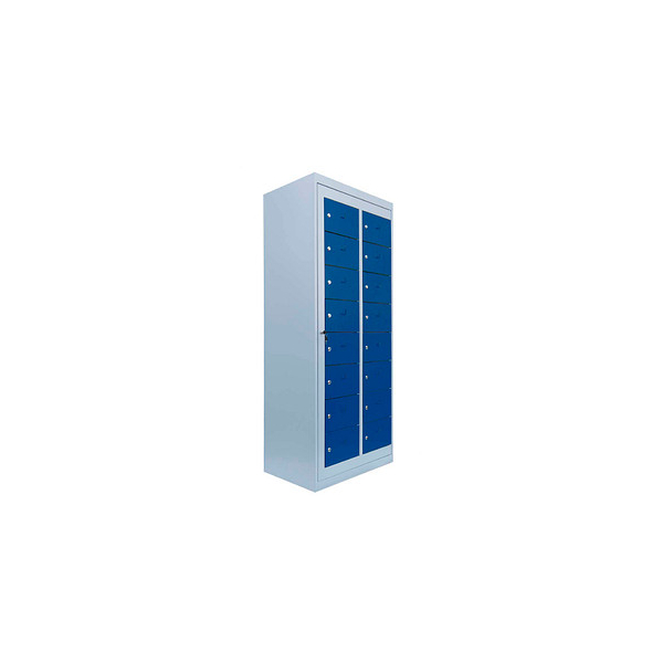 4061815521537 - Lüllmann ® - Verteilerschrank 16 Fächer Stahlschrank Schrank Postschrank Personalschrank grau blau 526281 - blau