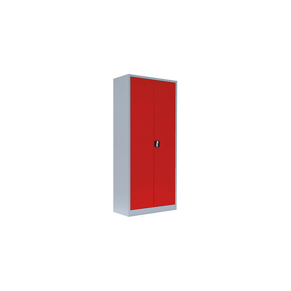 4061815522435 - Stahlschrank 530334 feuerrot lichtgrau 800 x 383 x 1800 cm aufgebaut  4061815522435 LÜLLMANN