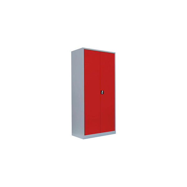 4061815522763 - Stahlschrank 530364 feuerrot lichtgrau 925 x 600 x 1950 cm aufgebaut  4061815522763 LÜLLMANN