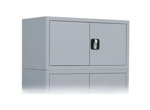 4061815523197 - Lüllmann ® - Aufsatzschrank mit Flügeltüren und Zylinderschloss mit Drehgriff - 450 x 800 x 383 mm - lichtgrau