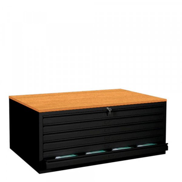 4061815526006 - Planschrank 565319 Stahl abschließbar 6 Schubladen A0 1405 x 605 x 955 cm schwarz 4061815526006 565319