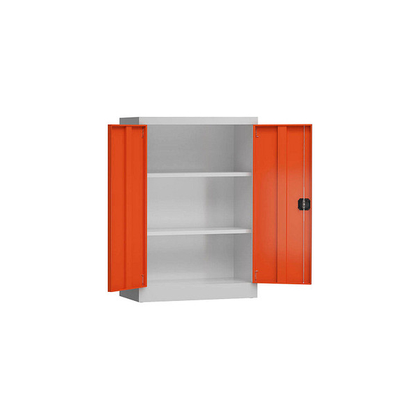 4061815541177 - Stahlschrank ClassiX X-530324 feuerrot lichtgrau 920 x 420 x 1200 cm aufgebaut  4061815541177 LÜLLMANN