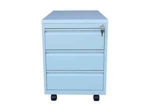 4061815545380 - Lüllmann - Büro Rollcontainer Bürocontainer mit 3 Schubladen & separater Stifteeinsatz 61x46x59cm grau X-510305