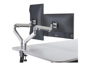 4061815545595 - - Aluminium Monitor Schwenkarm Halter Tisch Halterung Bildschirm Ständer vesa Norm (400317 Doppel Halterung Gasfeder)