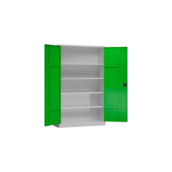 4061815549401 - Stahlschrank ClassiXL X-530375 lichtgrau gelbgrün 1200 x 420 x 1945 cm aufgebaut 4061815549401 LÜLLMANN