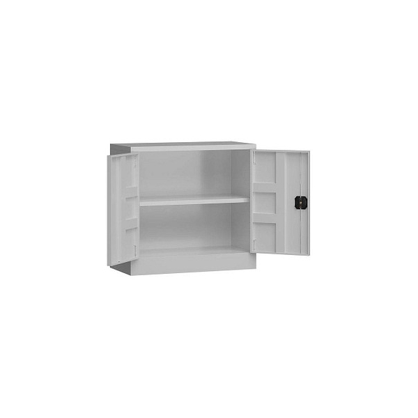 4061815554047 - - Metallschrank abschließbar Flügeltürenschrank 2 oh 750 x 800 x 380 mm lichtgrau X-530300 - grau