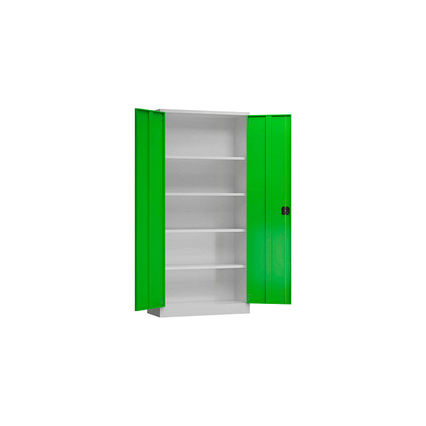 4061815605046 - Stahlschrank ClassiX X-530365 lichtgrau gelbgrün 920 x 600 x 1945 cm aufgebaut  4061815605046 LÜLLMANN