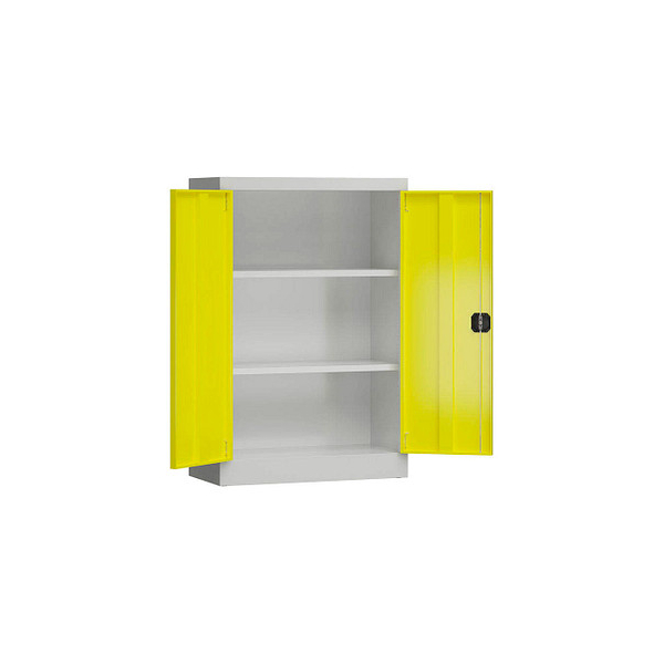 4061815855168 - Stahlschrank ClassiX X-530296 zinkgelb lichtgrau 800 x 380 x 1200 cm aufgebaut  4061815855168 LÜLLMANN