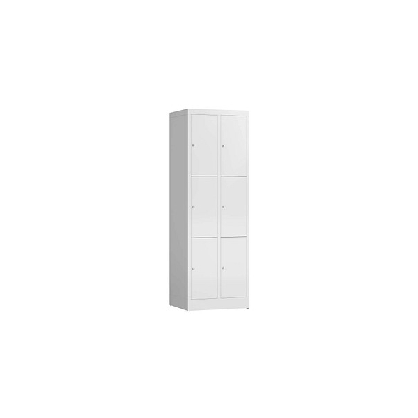 4061815856776 - Schließfachschrank ClassiX signalweiß X-520327 6 Schließfächer 590 x 500 x 1800 cm 4061815856776 LÜLLMANN