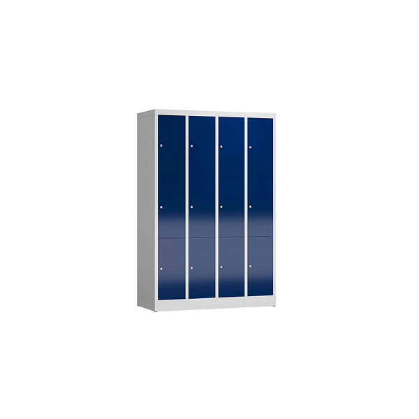 4061815856790 - Schließfachschrank ClassiX enzianblau lichtgrau X-520341 12 Schließfächer 1185 x 500 x 1800 cm 4061815856790 LÜLLMANN