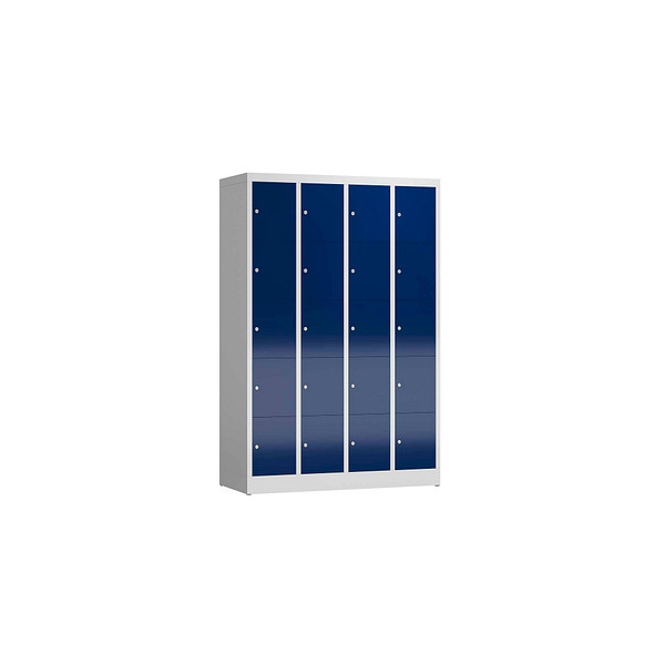 4061815857445 - Schließfachschrank ClassiX enzianblau lichtgrau X-520541 20 Schließfächer 1185 x 500 x 1800 cm 4061815857445 LÜLLMANN