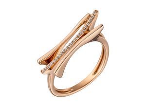 4061861018227 - Diamantring JOBO Fingerringe Gr 54 SI = kleine Einschlüsse Roségold 585-Diamanten rosegold (roségold 585) Damen Diamantringe 585 Roségold mit 23 Diamanten