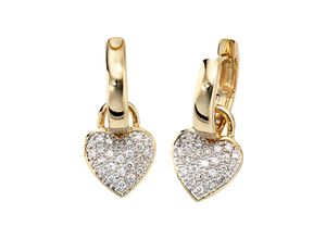 4061861018487 - Paar Creolen JOBO Ohrringe Gr Gelbgold 585-Diamanten gelb (gelbgold 585) Damen Creolen 585 Gold bicolor mit 48 Diamanten