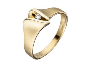 4061861018623 - Diamantring JOBO Fingerringe Gr 52 SI = kleine Einschlüsse Gelbgold 585-Diamanten gelb (gelbgold 585) Damen Diamantringe 585 Gold mit Diamant