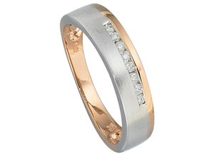 4061861020473 - Diamantring JOBO Fingerringe Gr 54 SI = kleine Einschlüsse Roségold 585-Weißgold 585-Diamanten rosegold (roségold 585) Damen Diamantringe 585 Gold bicolor mit 8 Diamanten