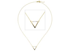 4061861021234 - Collier JOBO Halsketten Gr Gelbgold 585-Diamanten Länge 42 cm gelb (gelbgold 585) Damen Colliers dreieckig 585 Gold mit 5 Diamanten 42 cm