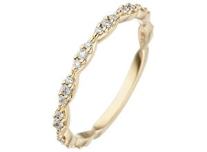 4061861021500 - Diamantring JOBO Fingerringe Gr 50 SI = kleine Einschlüsse Gelbgold 585-Diamanten gelb (gelbgold 585) Damen Diamantringe 585 Gold mit 27 Diamanten