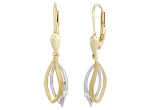 4061861023191 - Paar Ohrhänger JOBO Ohrringe Gr SI = kleine Einschlüsse Gelbgold 585-Weißgold 585-Diamanten gelb (gelbgold 585) Damen Ohrhänger 585 Gold bicolor mit 2 Diamanten