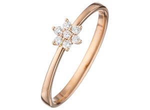 4061861024211 - Diamantring JOBO Fingerringe Gr 58 SI = kleine Einschlüsse Roségold 585-Diamanten rosegold (roségold 585) Damen Diamantringe 585 Roségold mit 7 Diamanten