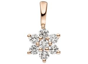 4061861024242 - Ketten-Anhänger JOBO Anhänger mit 7 Diamanten Schmuckanhänger Gr SI = kleine Einschlüsse Roségold 585-Diamanten rosegold (roségold 585) Damen Anhänger 585 Roségold